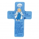 Schutzengel Kreuz "Lucas" blau-weiß